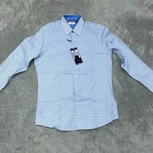 Duchamp London Slim Fit Checkered Mens Dress Shirt Size 16 Large